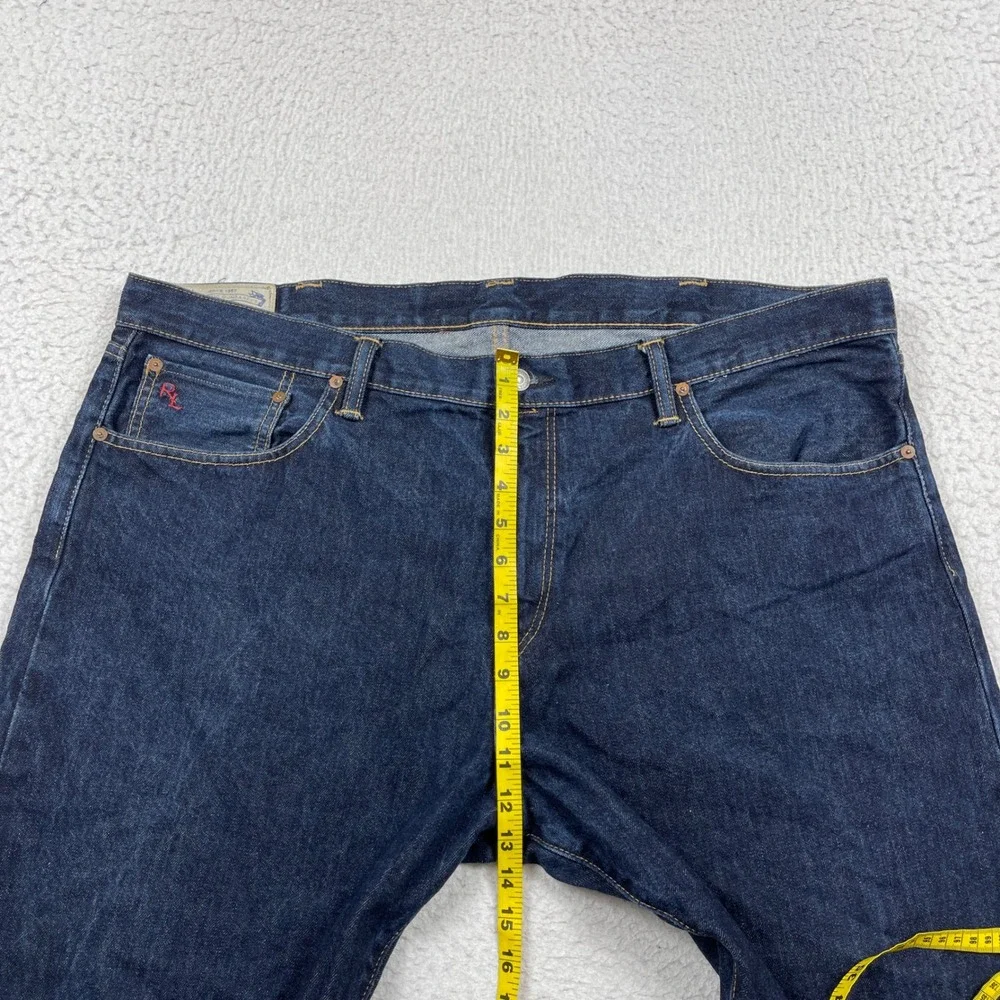 Polo Ralph Lauren Jeans Mens 42x30 Blue Hampton Straight Dark Wash Classic Denim